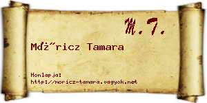 Móricz Tamara névjegykártya